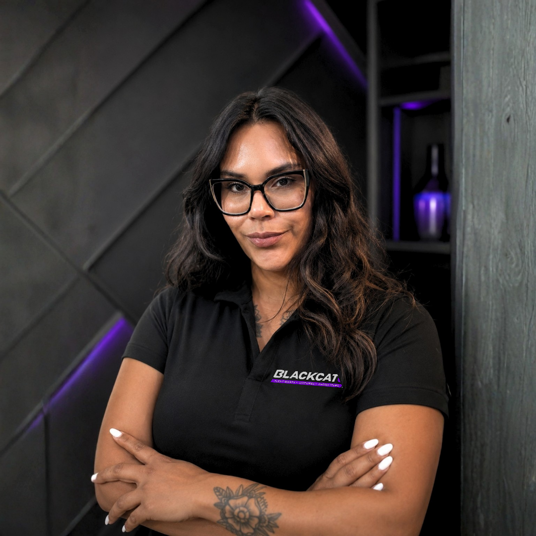 Camila, owner of Black Cat Graphics