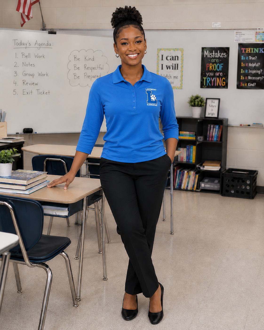 LADIES 3/4 SLEEVE POLO — style XT49
